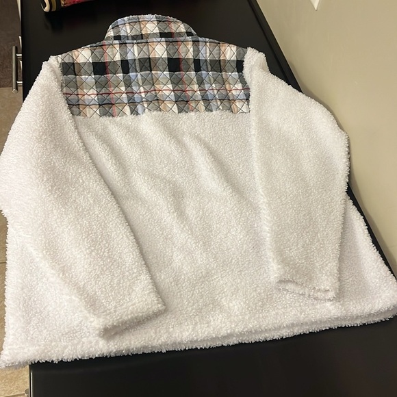 Vera Bradley Teddy Fleece Half-Zip Pullover quilted tartan detail mockneck L - Picture 3 of 12